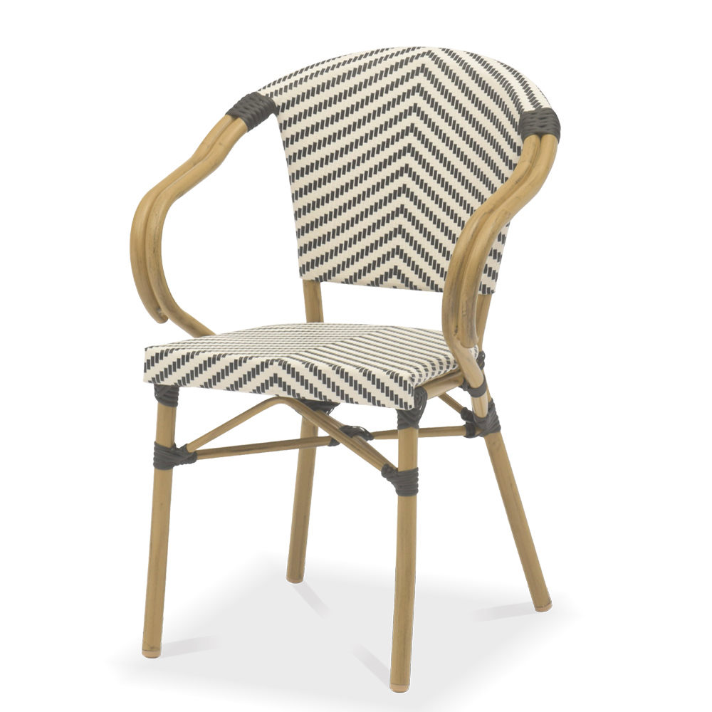 Tiger rattan alum armchair