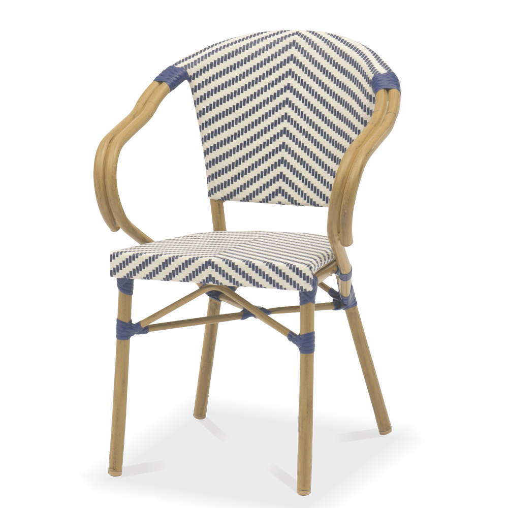 Tiger rattan alum armchair