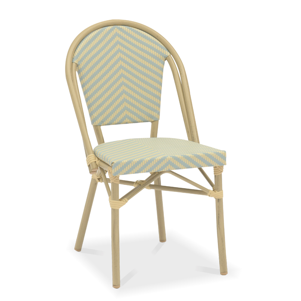 Tiger rattan aluminum side chair