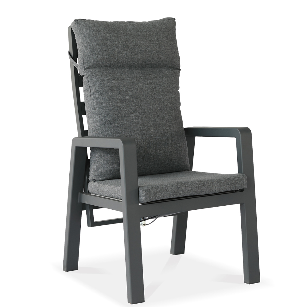 Pneumatic alum dining chair-alum armrest