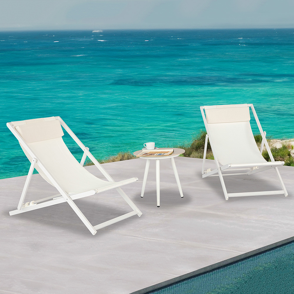 3pcs sintered stone tea table patio set