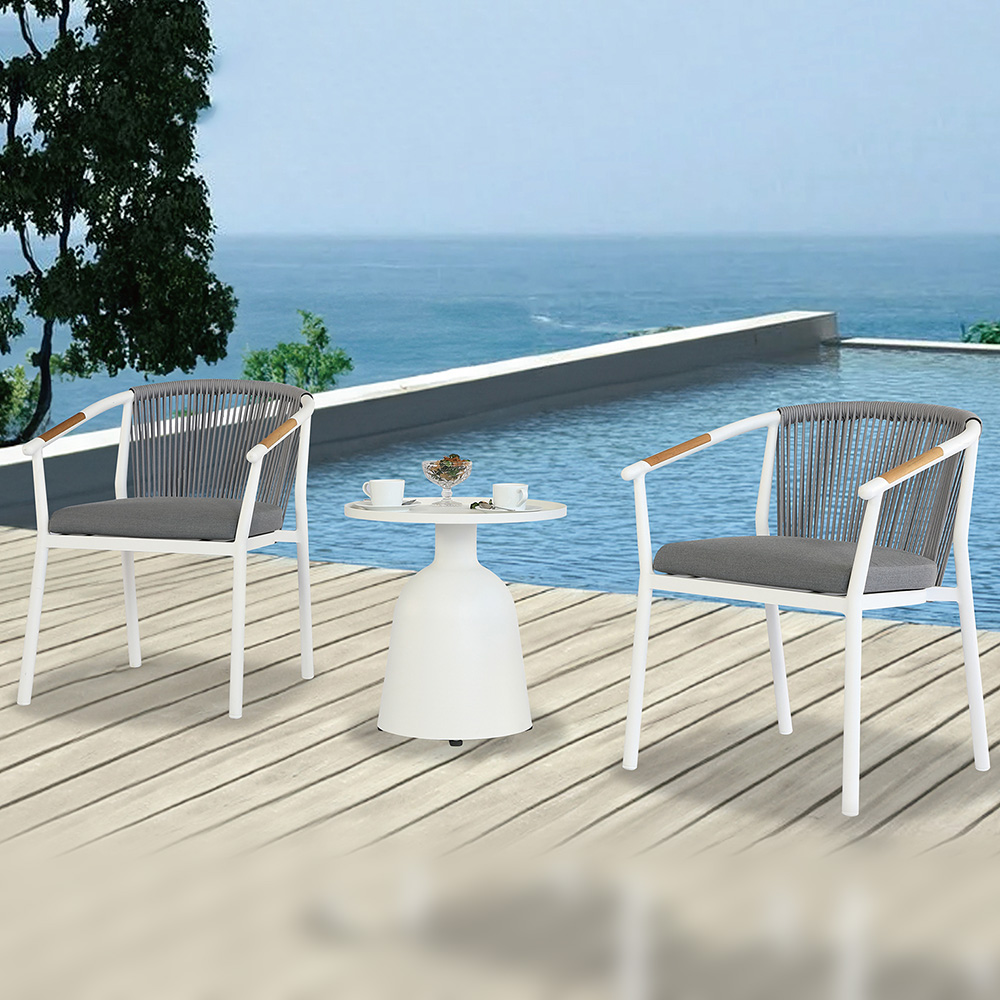 3pcs aluminum side table patio bistro set